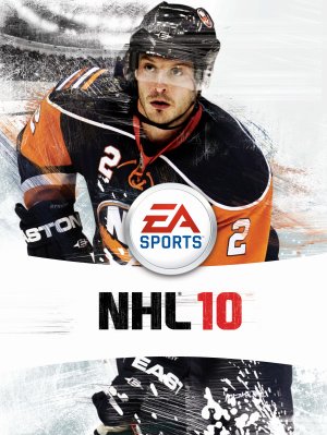 Mark Streit zieht das Schweizer Cover von NHL 10.<br/>Bild: EA Sports