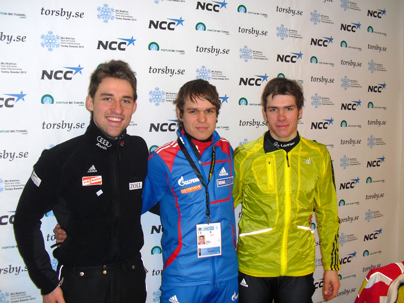 Podium Sprint Junioren: Manuel Mller, Evgeny Petrov und Tom Barth