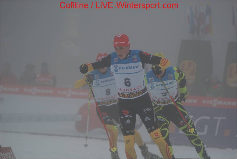 Eric Frenzel beim zweiten Stadiondurchlauf nach 5km