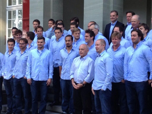 Gruppenfoto der Nationalmannschaft mit Bundesprsident Ueli Maurer.<br/>Bild: VBS / Twitter