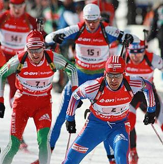 Spannung bei der Biathlon Staffel